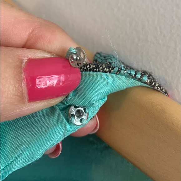 Designer Mermaid! Adrianna Papell colorful shimmer teal orange stripe sheath - Picture 5 of 13